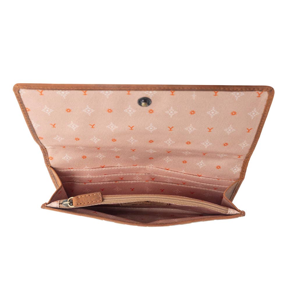 Yellowstone Sienna Stockyard Hairon Leather Women’s Purse in Cream Cocoa
