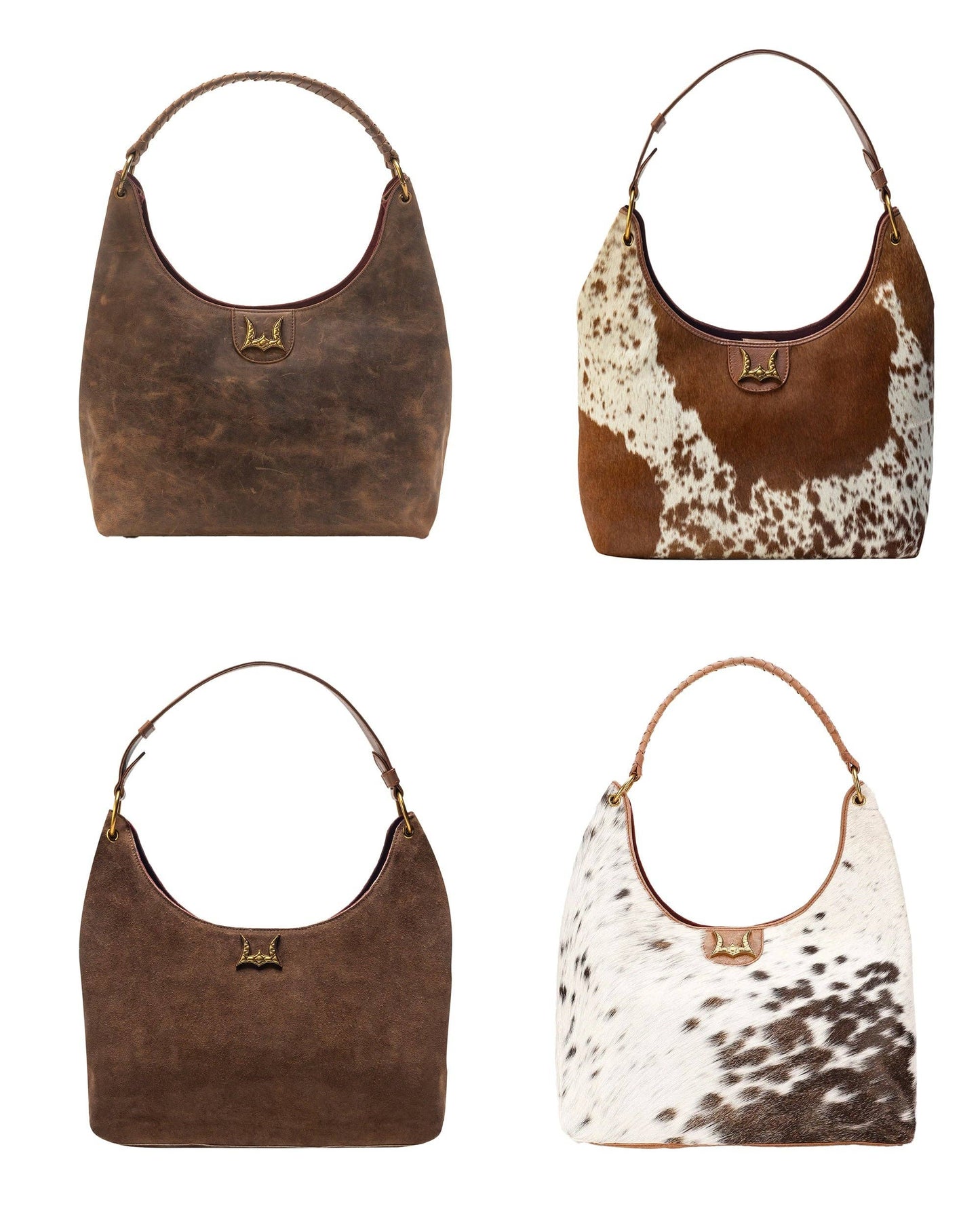 Loyal West Large Purse - In Brown & White Cowhide & Calfskin