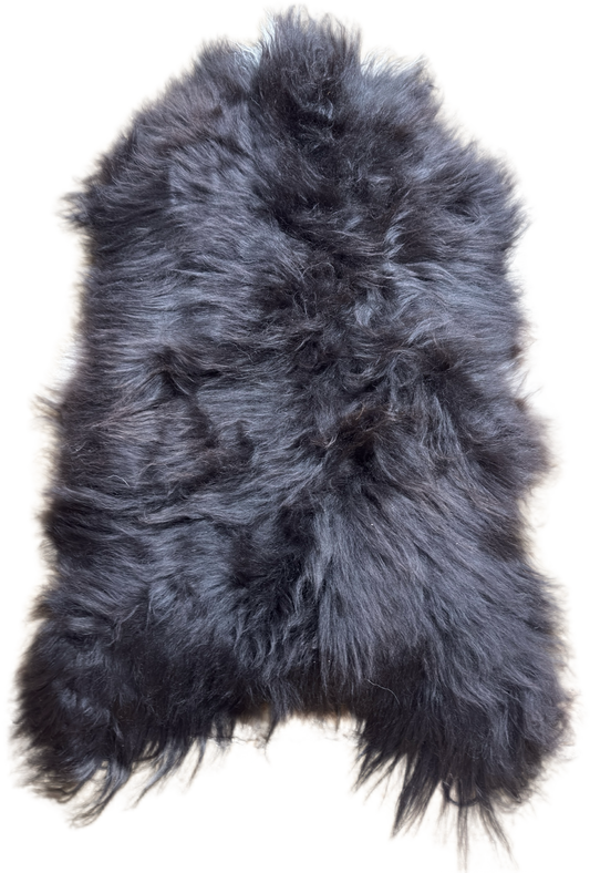 Black Icelandic Natural Color Sheepskin Rug