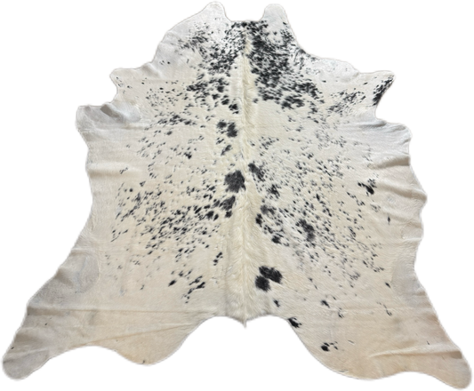 Salt & Pepper White Cowhide Rug