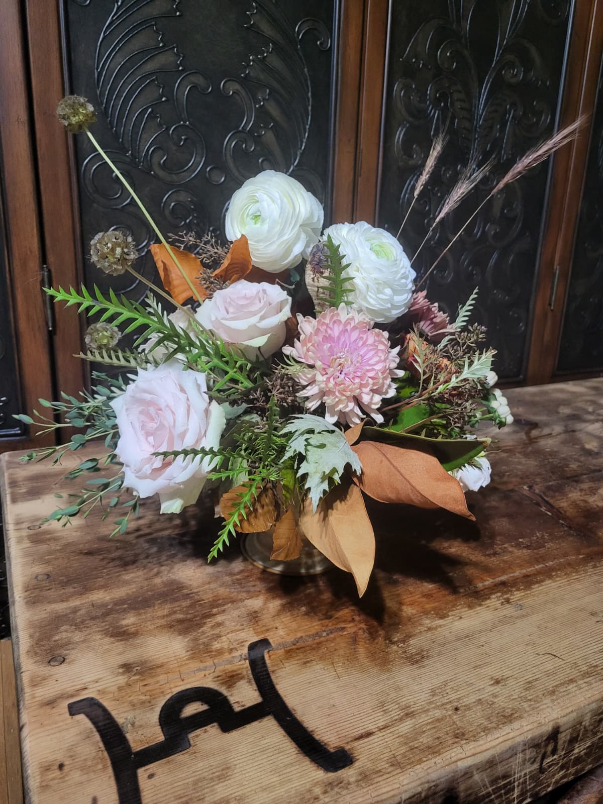 Elegant Harvest: Pedestal Centerpiece