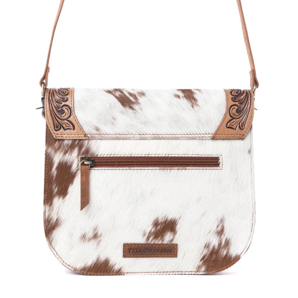 Yellowstone Frontier Ridge Handtooled Bag in Oat Mocha