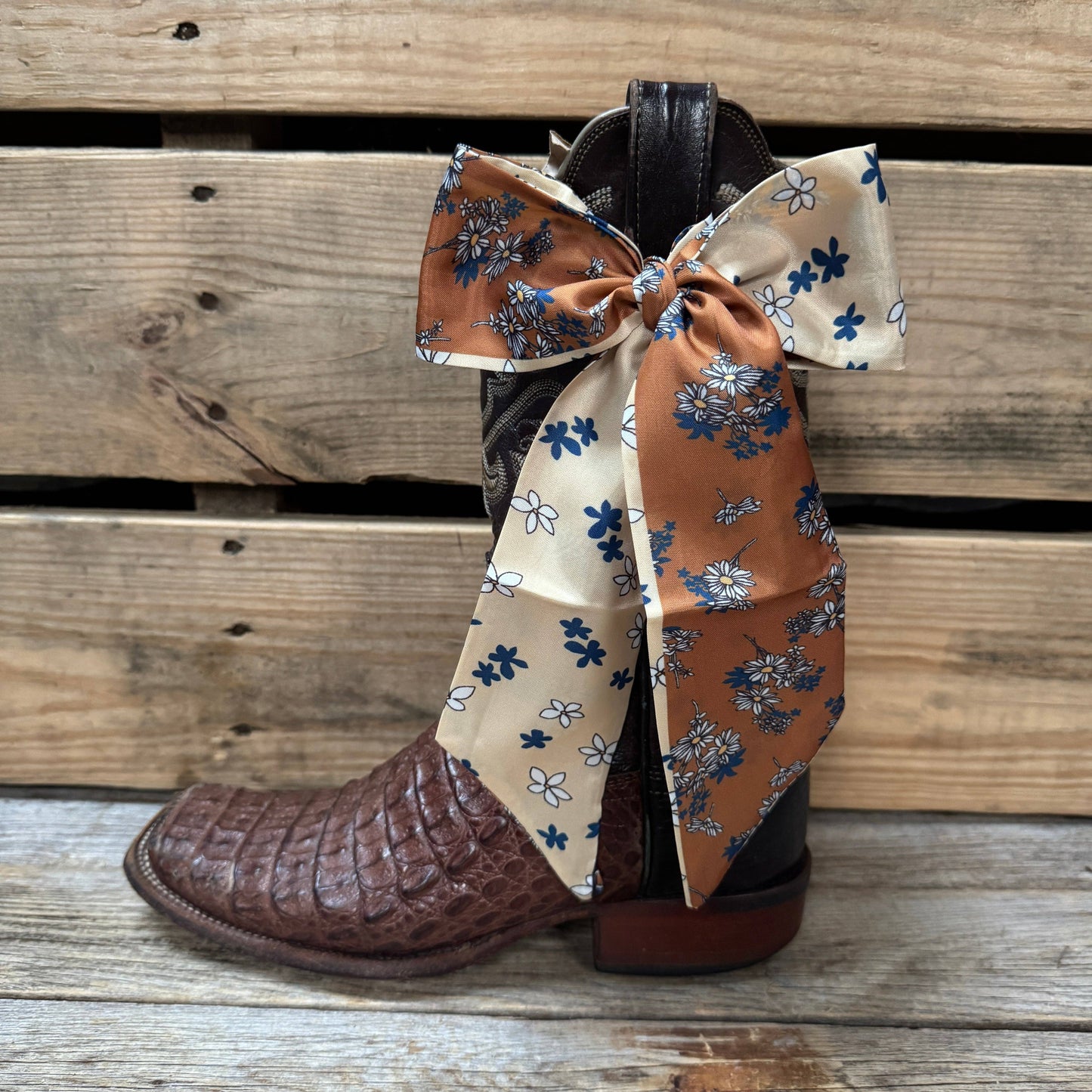 Brown and Tan Western Skinny Mini Wild Rag Scarf / Cowgirl Necktie #TW137