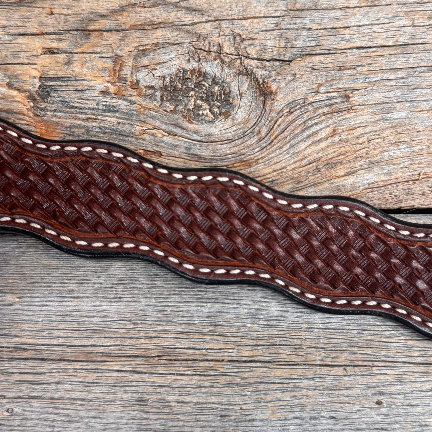 Medium Oil Genuine Leather Dog Collars Sizes 10"-28"