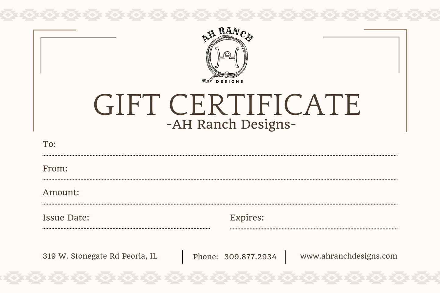 AH Ranch Designs Gift Card