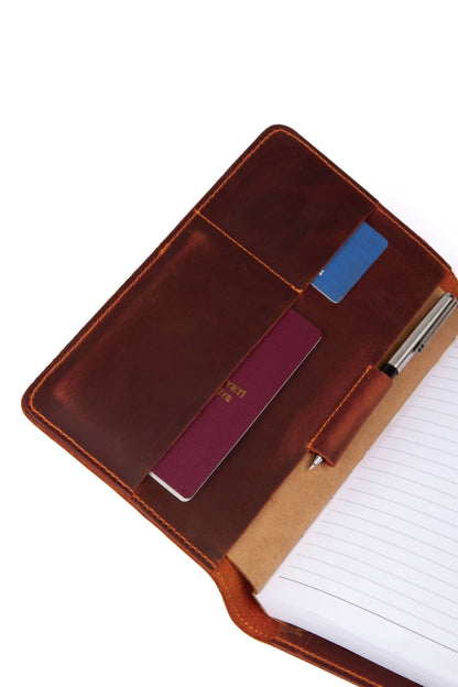 Leather Journal Cover, A5 Size Notebook Cover