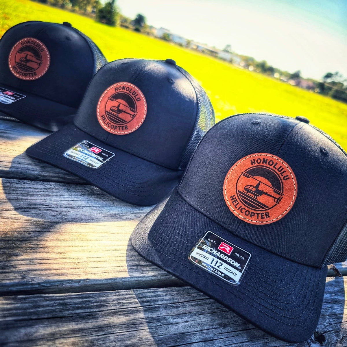 Custom Logo Leather Patch Hat - Patches are sewn, not glued!
