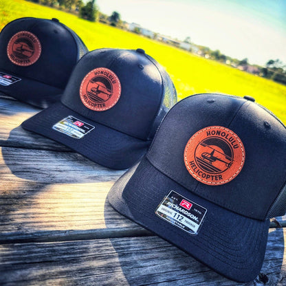Custom Logo Leather Patch Hat - Patches are sewn, not glued!