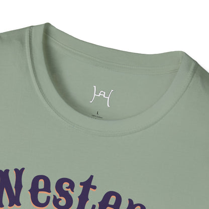 Western Rodeo Unisex Softstyle T-Shirt – Casual Cowboy Vibe, Perfect for Rodeo Events and Friends Gatherings