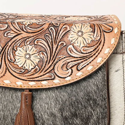 ADBGA424 American Darling Hand Tooled Hair-On Cowhide Leather Cross body Bag