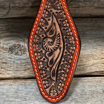 Two Tone Leather Hand Painted Key Chain