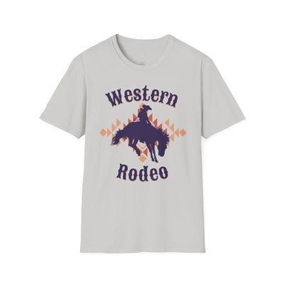 Western Rodeo Unisex Softstyle T-Shirt – Casual Cowboy Vibe, Perfect for Rodeo Events and Friends Gatherings