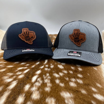 Custom Logo Leather Patch Hat - Patches are sewn, not glued!
