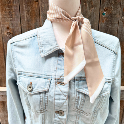 Tan and Cream Western Skinny Mini Wild Rag Scarf / Cowgirl Necktie #TW106