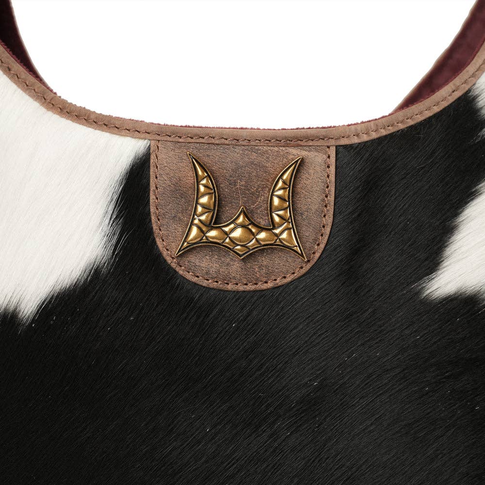 LW Medium Purse - Black & White Cowhide