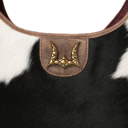 LW Medium Purse - Black & White Cowhide
