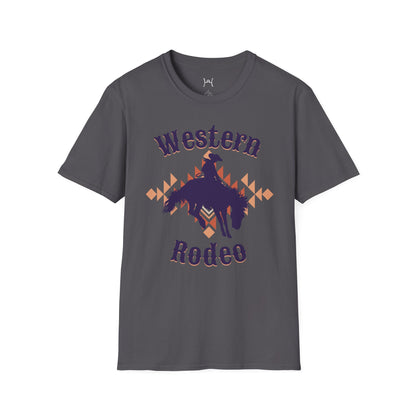 Western Rodeo Unisex Softstyle T-Shirt – Casual Cowboy Vibe, Perfect for Rodeo Events and Friends Gatherings