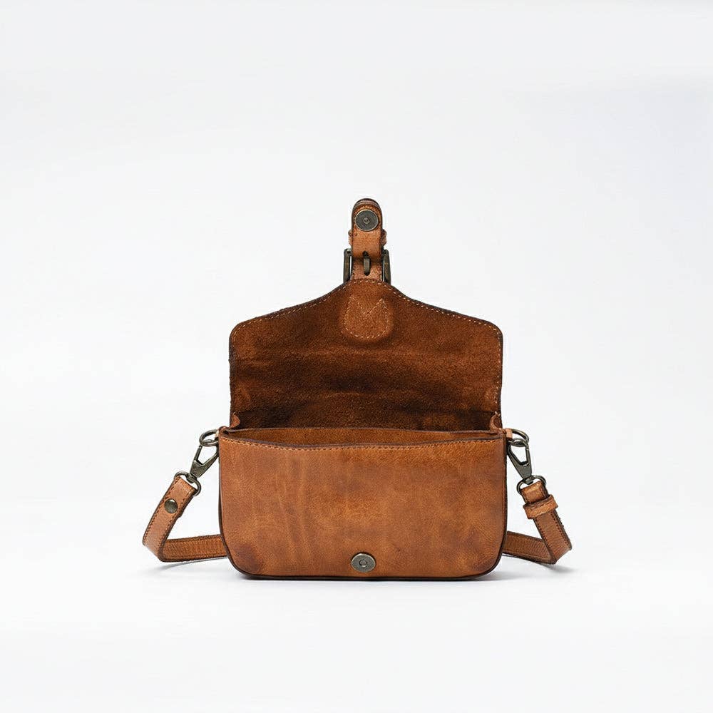 SWC201TAN Crossbody Genuine Leather women bag western Bag