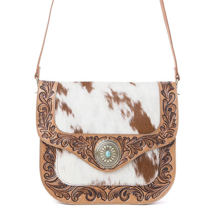 Yellowstone Frontier Ridge Handtooled Bag in Oat Mocha