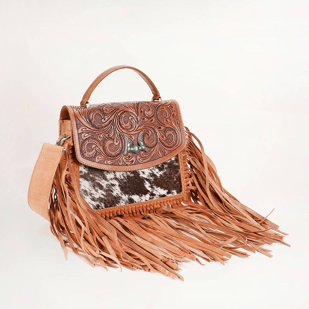 Loyal West Classic Flap Medium Tassle Bag Cowhide And Calfskin