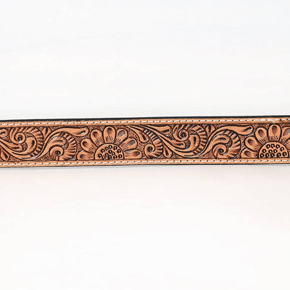 BER192-Hand Carved Western Leather Belt