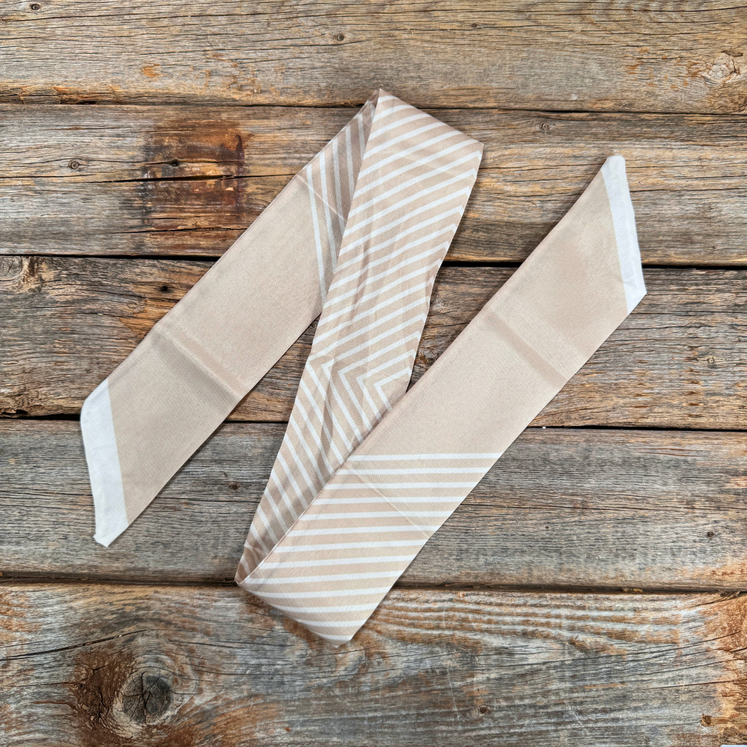 Tan and Cream Western Skinny Mini Wild Rag Scarf / Cowgirl Necktie #TW106