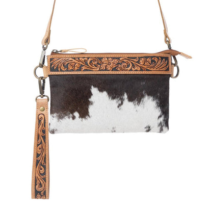 Stone Barrow Hairon Leather Bag in Ochre Frost