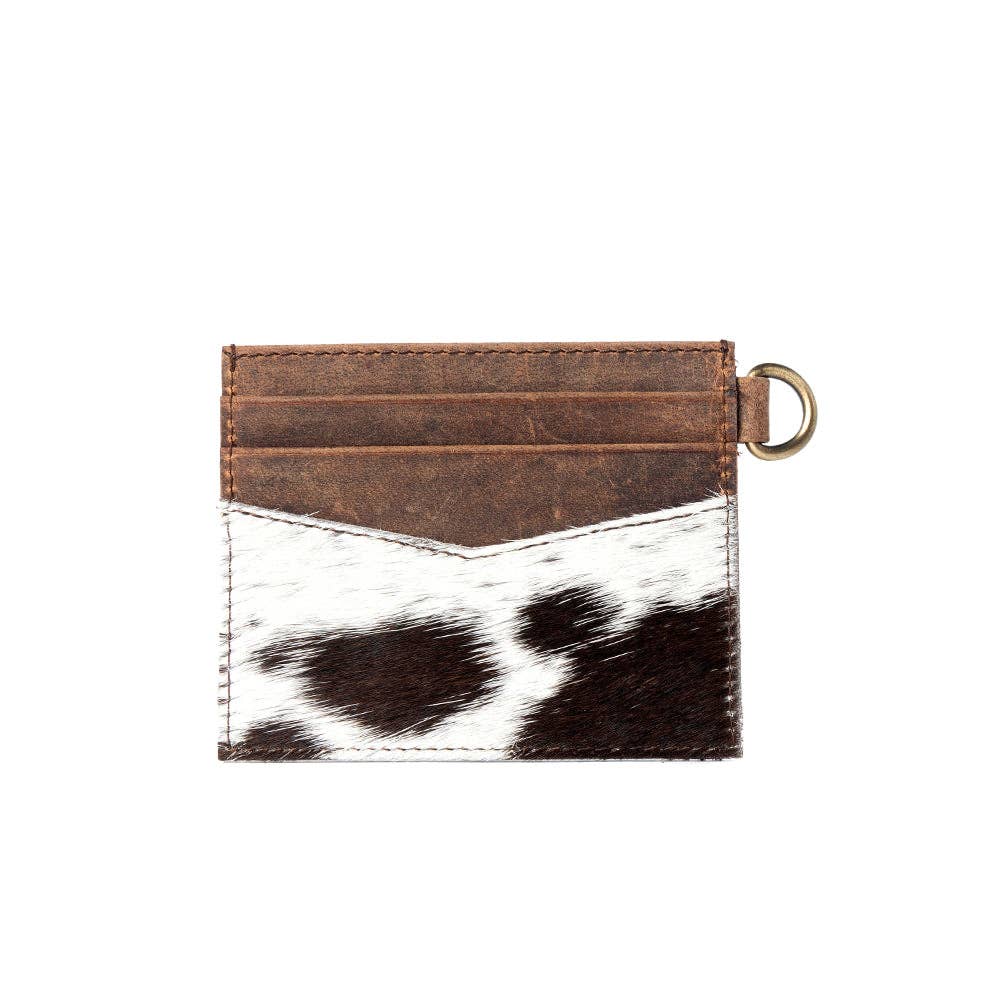 Cowtown Card Holder for Women in black with hair-on detail