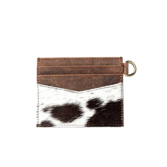 Cowtown Card Holder for Women in black with hair-on detail