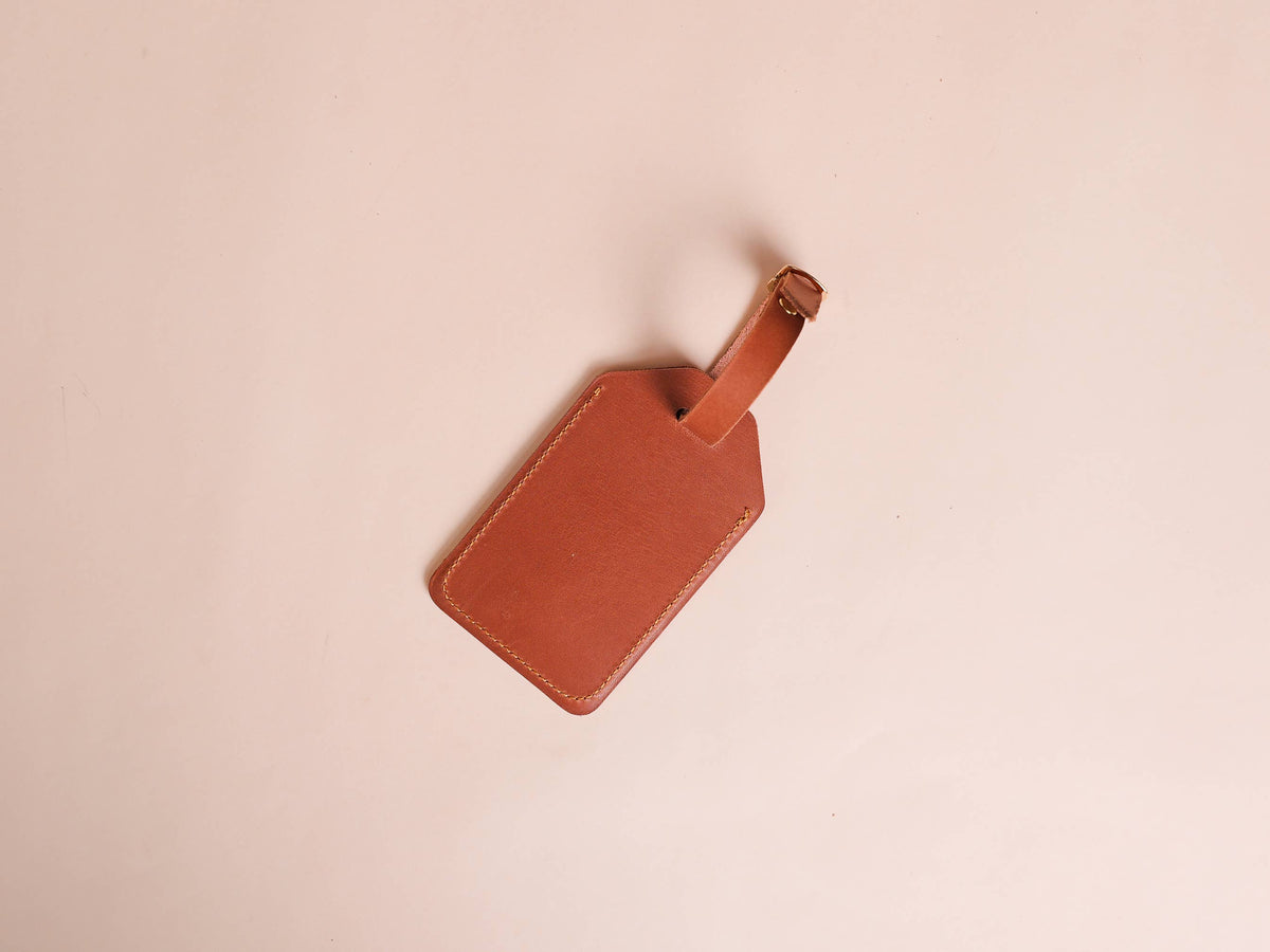 Genuine Leather Luggage Tag, Travel Bag Tag, Suitcase Label
