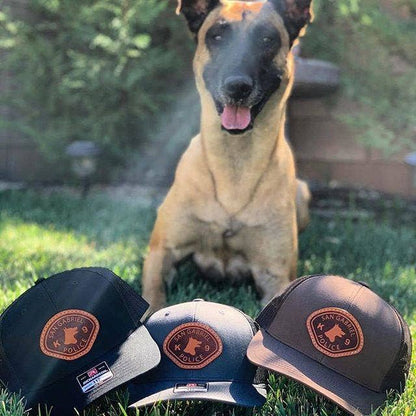 Custom Logo Leather Patch Hat - Patches are sewn, not glued!