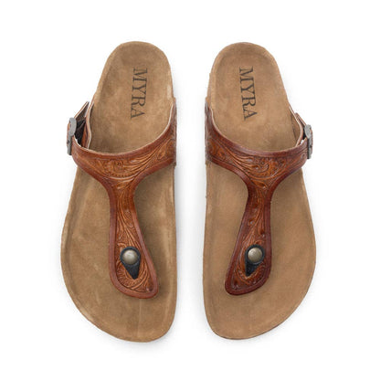 Crockler Western Hand-Tooled Sandals