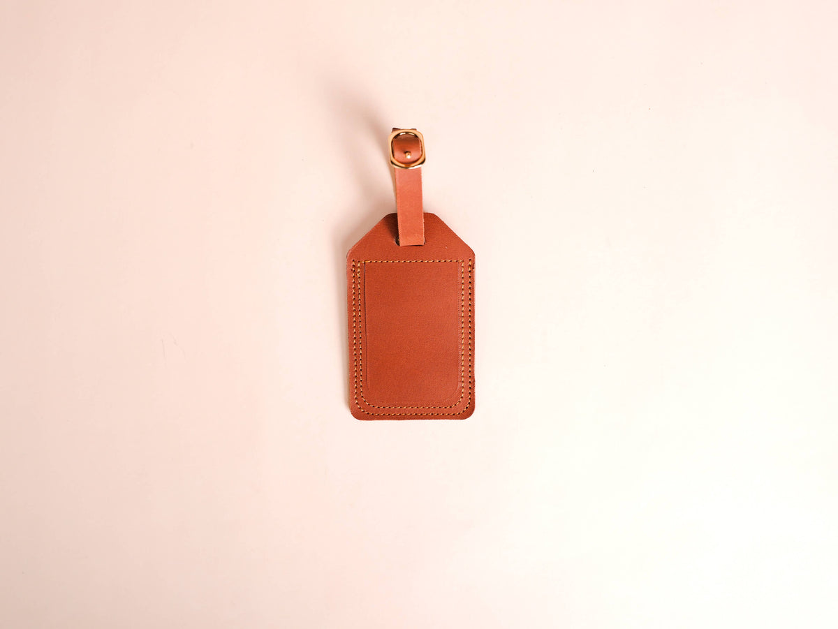 Genuine Leather Luggage Tag, Travel Bag Tag, Suitcase Label