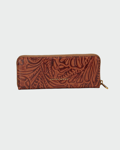 Loyal West Ranch Road Jewelerycase In Brown & White Cowhide