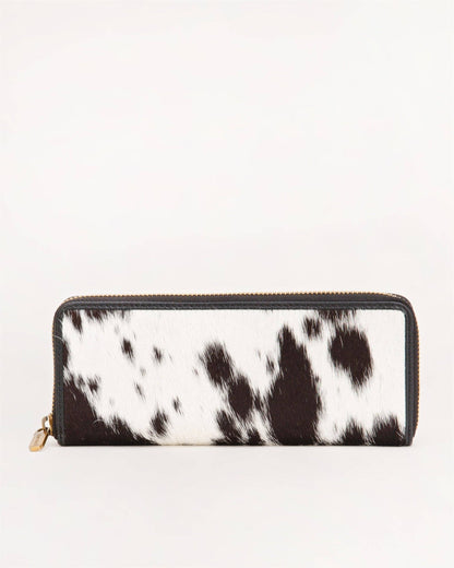 Loyal West Ranch Road Jewelerycase In Brown & White Cowhide