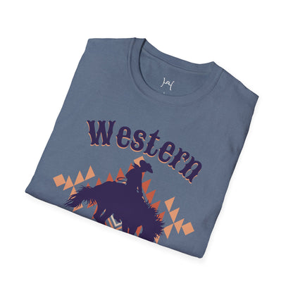 Western Rodeo Unisex Softstyle T-Shirt – Casual Cowboy Vibe, Perfect for Rodeo Events and Friends Gatherings