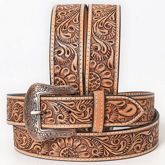 BER192-Hand Carved Western Leather Belt
