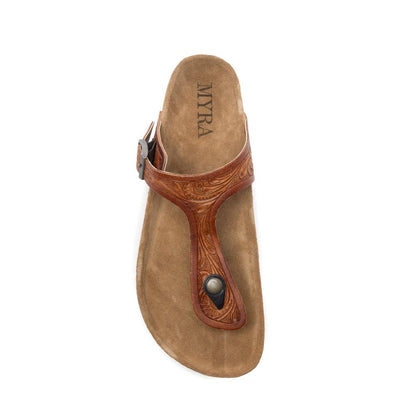 Crockler Western Hand-Tooled Sandals