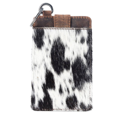 Roper Card Holder for Women in black with hair-on detail