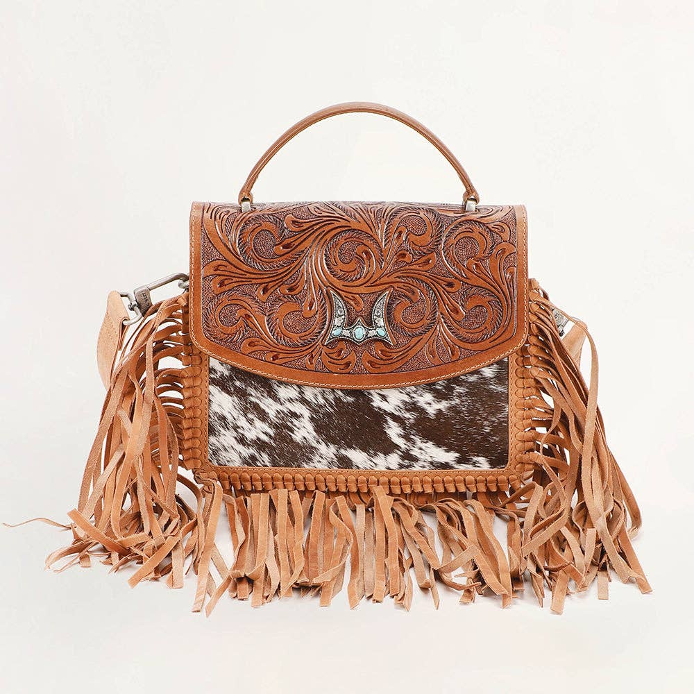 Loyal West Classic Flap Medium Tassle Bag Cowhide And Calfskin