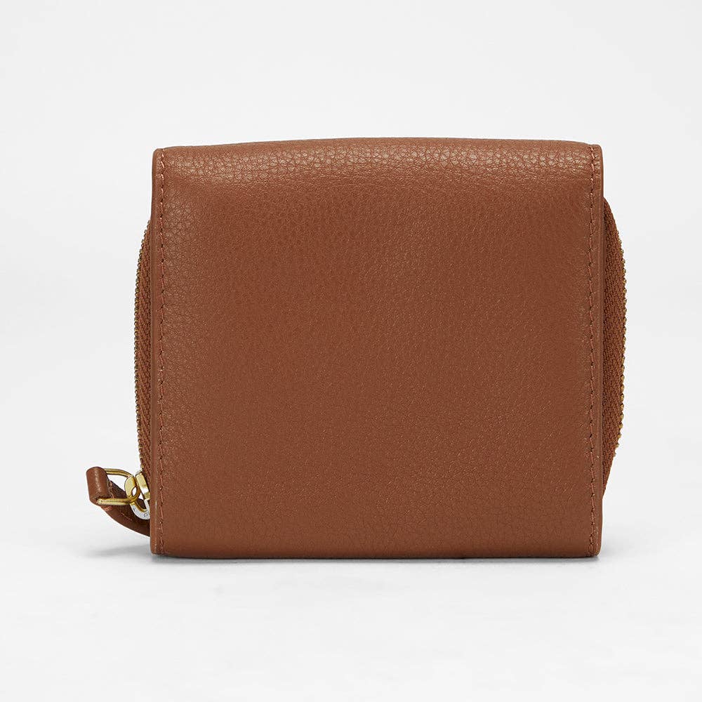 Loyal West Sophia Card Holder In Brown Leather Calfskin