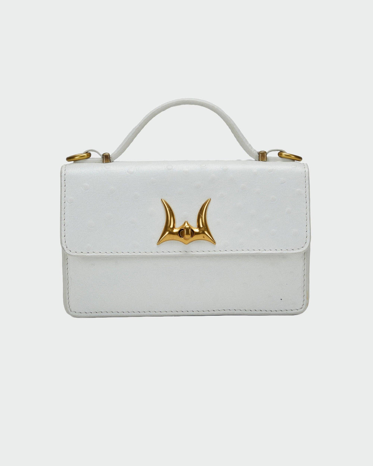 Loyal West Valencia Ostrich Leather Bag - Black