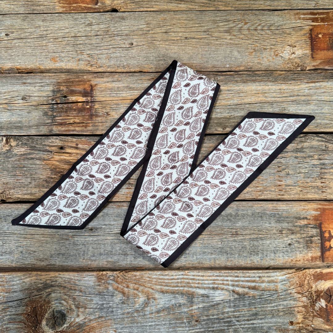 Black and Brown Western Skinny Mini Wild Rag Scarf / Cowgirl Necktie #TW119