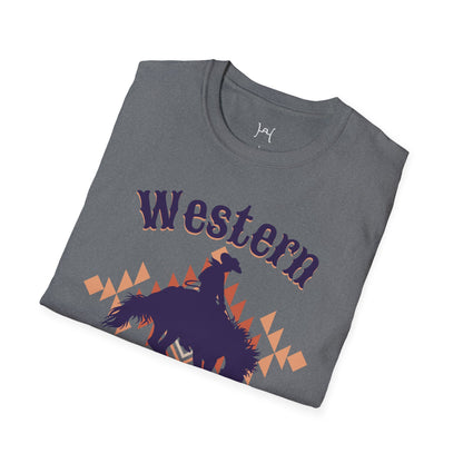 Western Rodeo Unisex Softstyle T-Shirt – Casual Cowboy Vibe, Perfect for Rodeo Events and Friends Gatherings