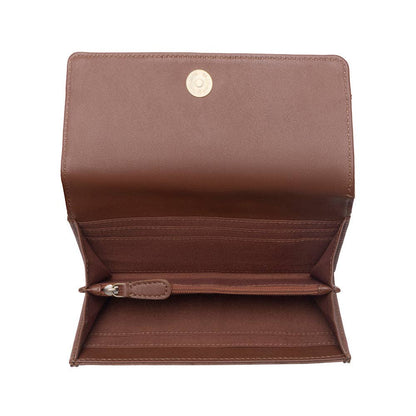Rustwood Concho Leather Women’s Wallet in Charcoal Cream