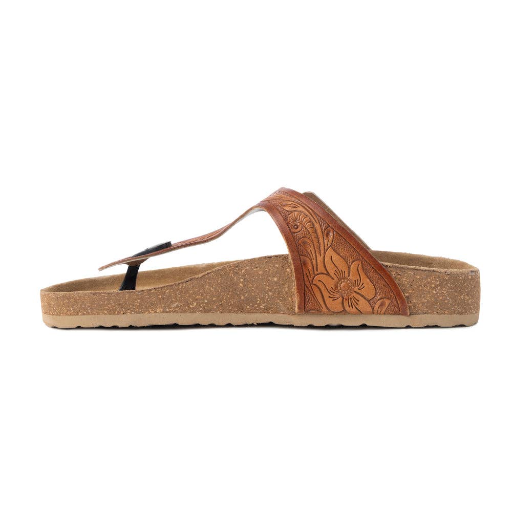 Crockler Western Hand-Tooled Sandals