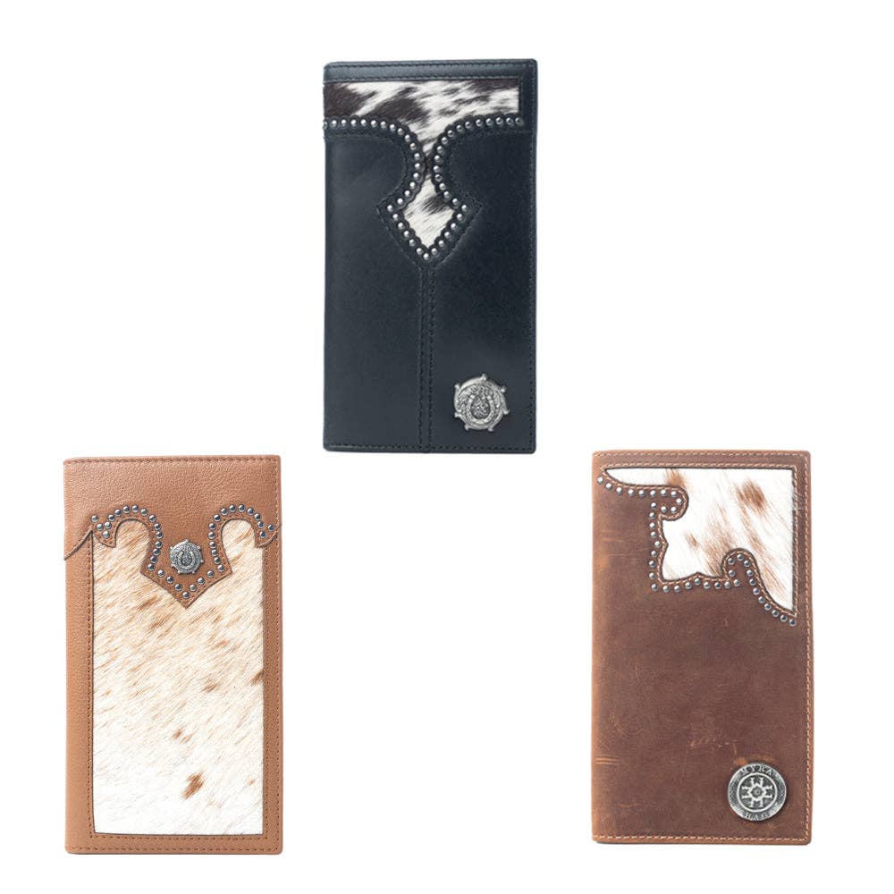 Lariat Crest Hairon Leather Wallet for Men Variant Combo