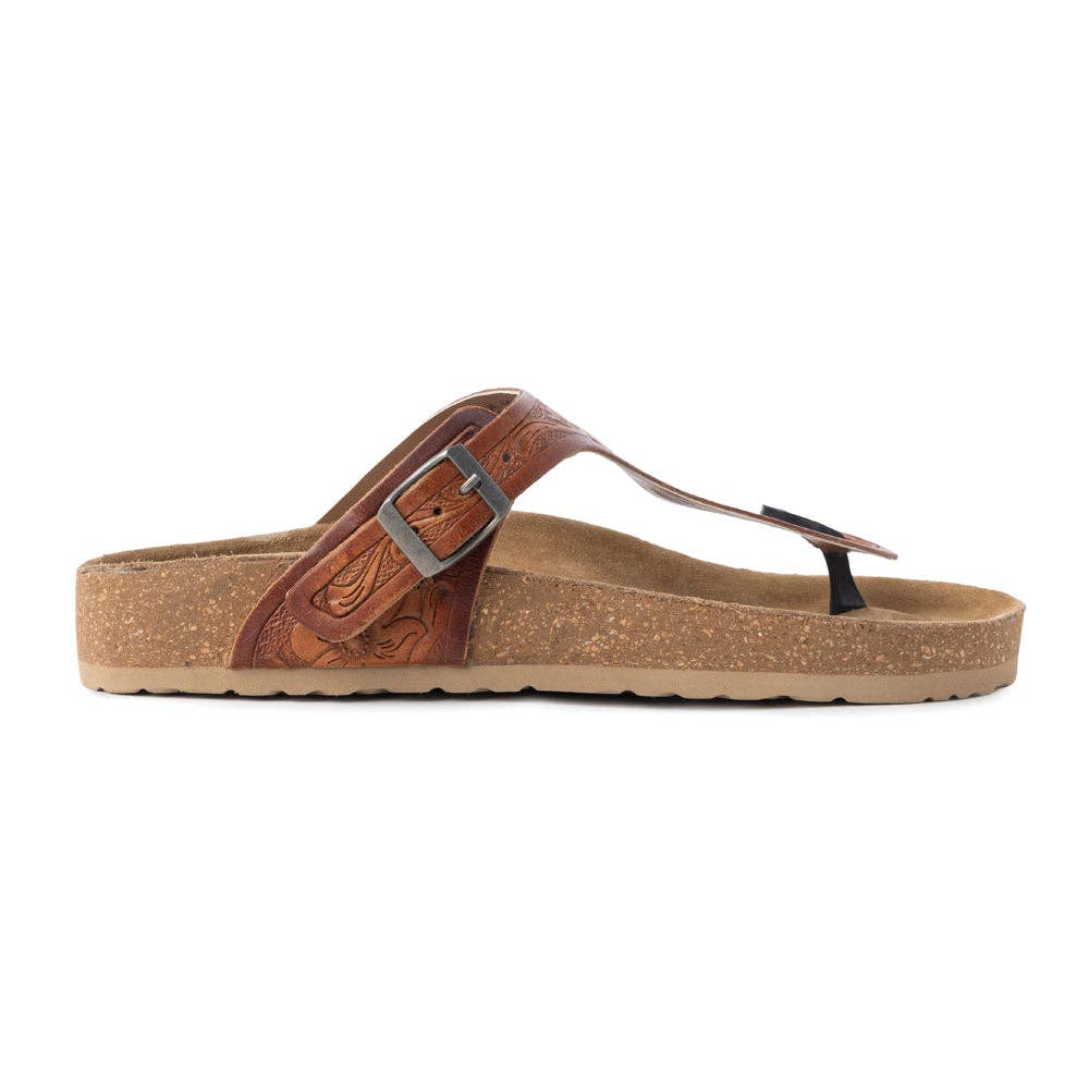 Crockler Western Hand-Tooled Sandals