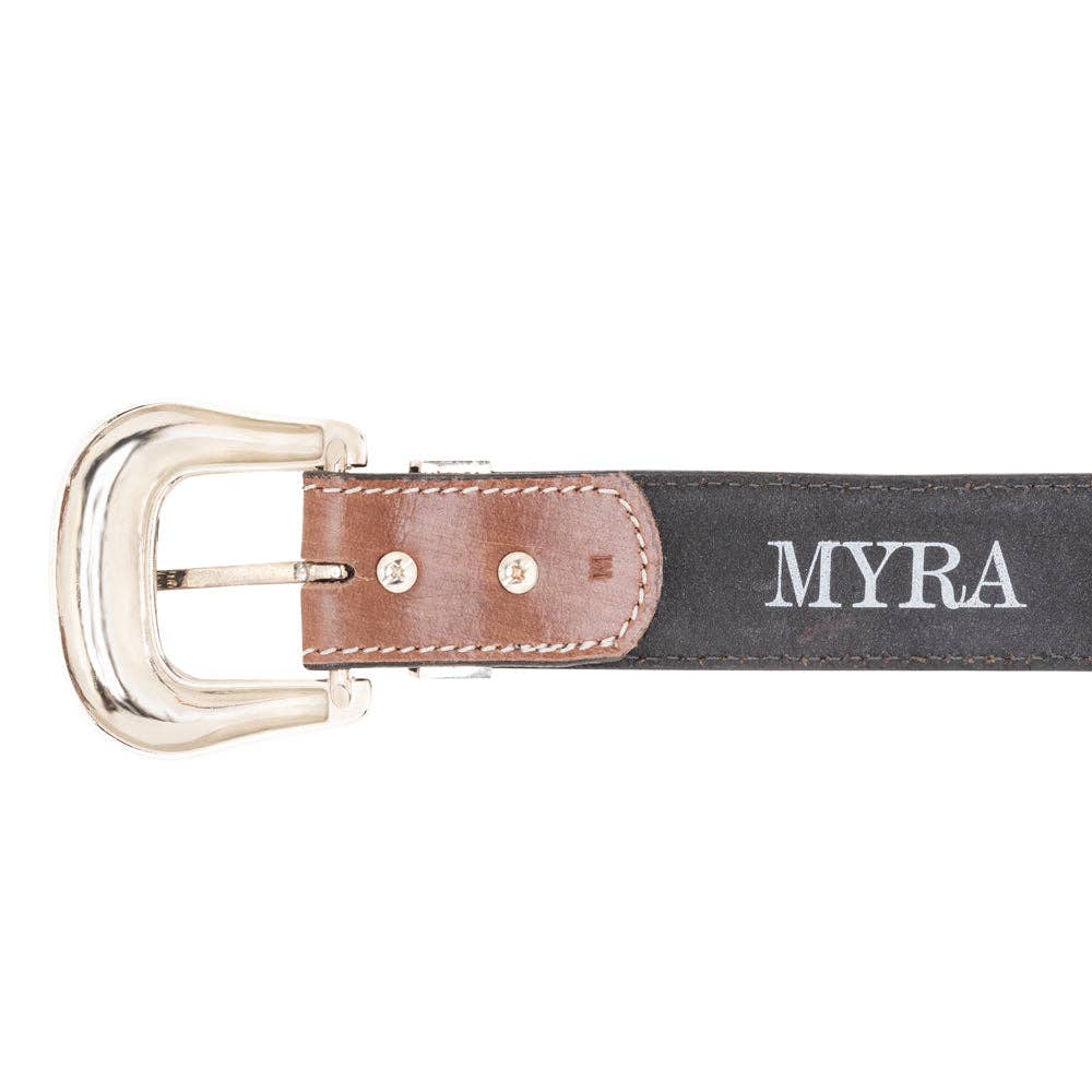 Talavera Handtooled Leather Belt for Women in Ember