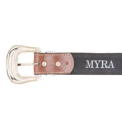 Talavera Handtooled Leather Belt for Women in Ember
